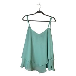 Torrid Georgette Mint Green Layered Sheer Sleeveless Blouse